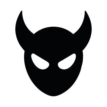 Devil character head silhouette Stockillustratie