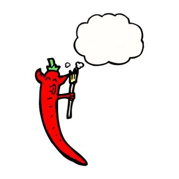 Devil chili cartoon 스톡 일러스트
