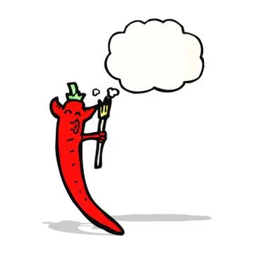 Devil chili cartoon Stock Illustration