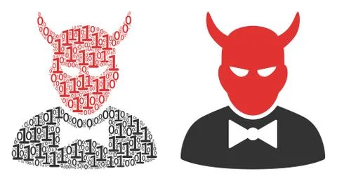 Devil Collage of Binary Digits イラスト素材