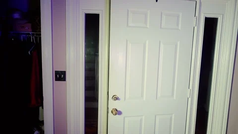 Devil coming into home inside Stock Footage 95525463