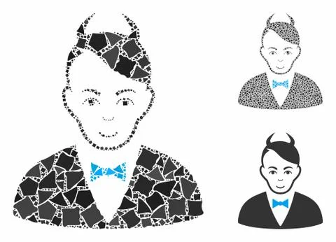 Devil Composition Icon of Bumpy Pieces Stockillustratie