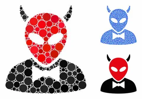 Devil Composition Icon of Circle Dots Stock Illustration