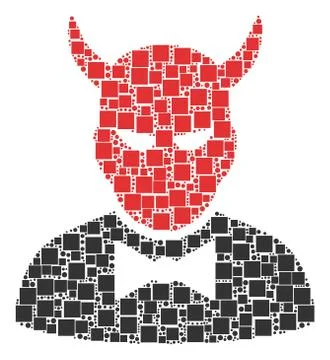 Devil Composition of Squares and Circles Stock Illustration