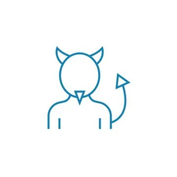 Devil costume linear icon concept. Devil costume line vector sign, symbol Stockillustratie