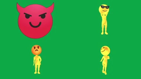 Devil Dance Figure Character animation on green screen 3d clay model perfect Stock Footage 334703796