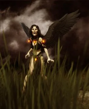 Devil in the dark forest,3d illustration Illustrazione stock