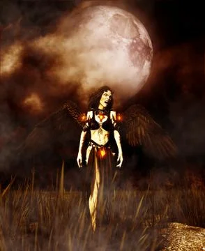 Devil in the dark forest,3d illustration Stock Illustration