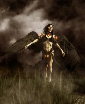 Devil in the dark forest,3d illustration Stock Illustration