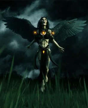 Devil in the dark forest,3d illustration Stock Illustration