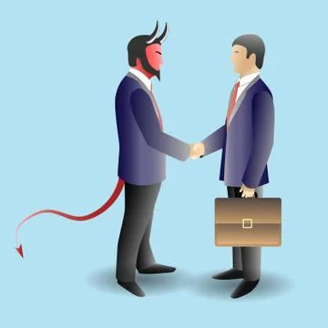 Devil deal concept vector illustration Illustrazione stock