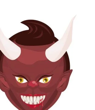 Devil demon head halloween character Stock Illustration