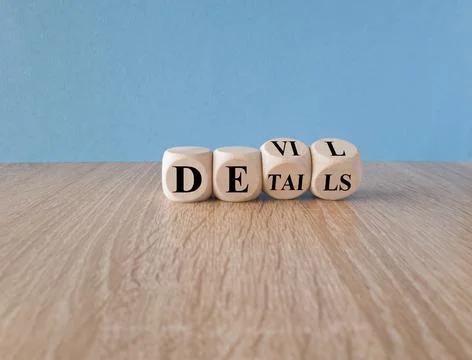 Devil in the details symbol. Foto stock