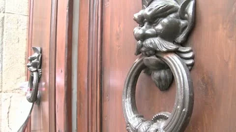 The devil door knockers. Stock Footage 11501969