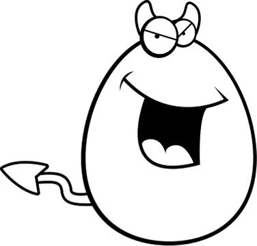 Devil Egg Smiling Stock Illustration