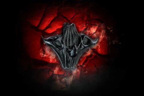 The devil, the embodiment of evil. Hell or hell. Scary background of water nu Stock Photos