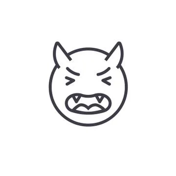 Devil Emoji concept line editable vector, concept icon. Devil Emoji concept Stockillustratie