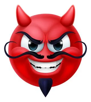 Devil Emoji Emoticon Man Face Cartoon Icon Mascot Stock Illustration