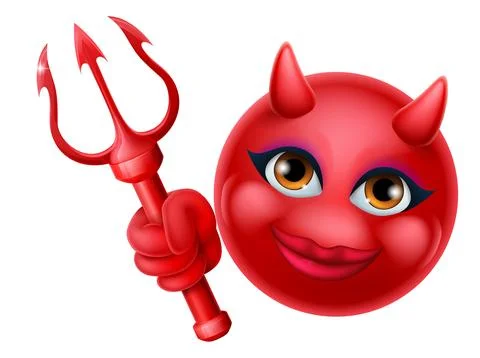 Devil Emoji Emoticon Man Face Cartoon Icon Mascot Stock Illustration