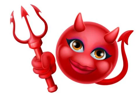 Devil Emoji Emoticon Man Face Cartoon Icon Mascot Stock Illustration