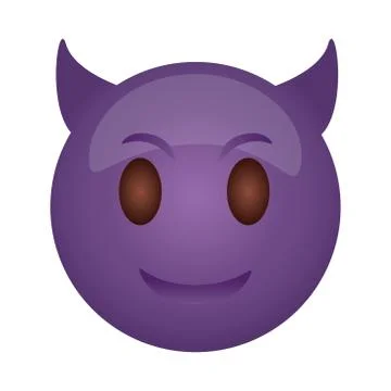 Devil emoji face classic flat style icon Illustrazione stock