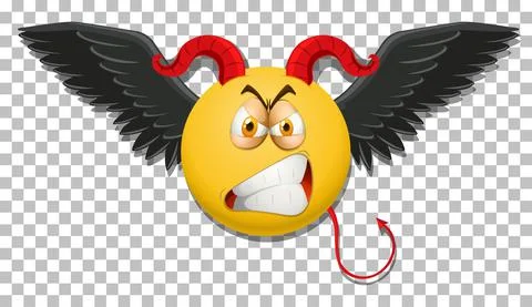Devil emoticon with facial expression Illustrazione stock
