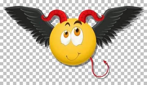Devil emoticon with facial expression Illustrazione stock