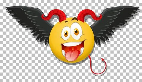 Devil emoticon with facial expression Stock Illustration