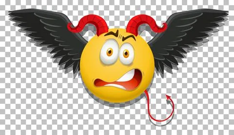 Devil emoticon with facial expression Illustrazione stock