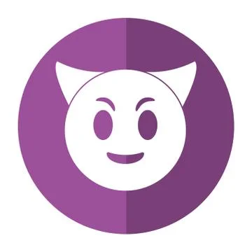 Devil emoticon funny shadow Stock Illustration