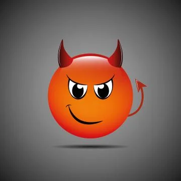 Devil emoticon with horns emoji vector illustration 스톡 일러스트