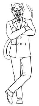 Devil Evil Businessman in Suit Illustrazione stock