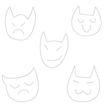 Devil expression emoticon faces funny and cute Illustrazione stock