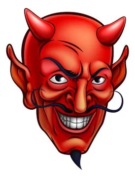 Devil Face Cartoon Illustrazione stock