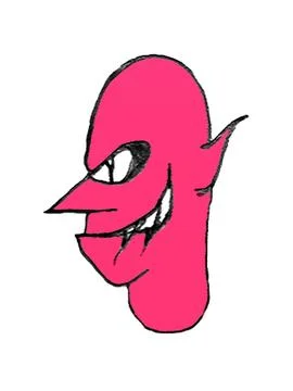 Devil Face Character Illustration Illustrazione stock