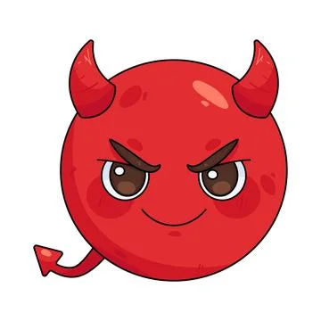 Devil face emoji Illustrazione stock