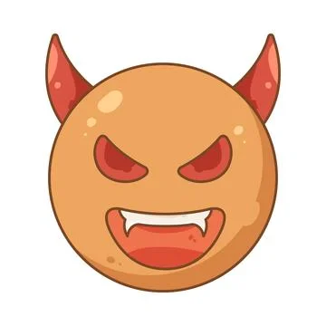 Devil face emoji Illustrazione stock
