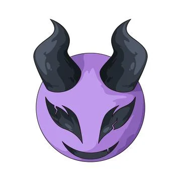 Devil face emoji illustration Stock Illustration
