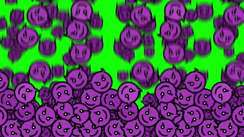 Devil face emojis animation on green screen transition Stock Footage 313860118
