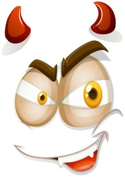 Devil face on white Illustrazione stock