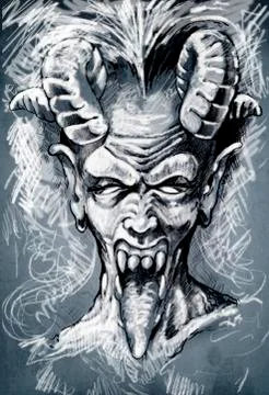 Devil, fantasy illustration over textured background Stockillustratie