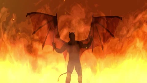 The devil in a fiery inferno Stock Footage 276302515