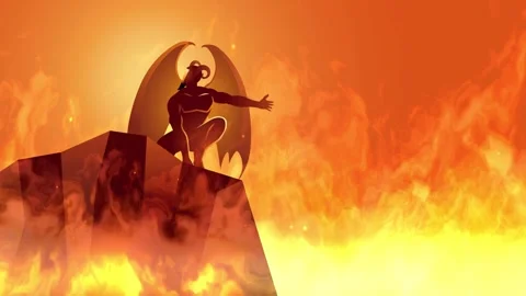 The devil in a fiery inferno Stock Footage 276302573