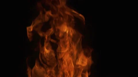 Devil flame, hell concept. Fire flame isolate on black background. Burn abstract Stock Footage 171361273