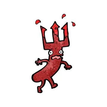 Devil fork cartoon character Stock Illustration