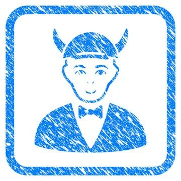 Devil Framed Stamp 库存插图