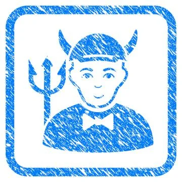 Devil Framed Stamp 库存插图