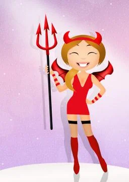 Devil girl Illustrazione stock