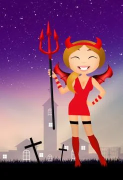 Devil girl Illustrazione stock