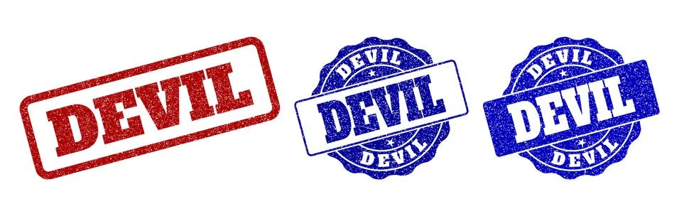DEVIL Grunge Stamp Seals Stock Illustration